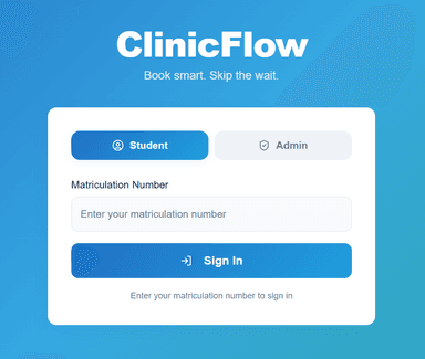 ClinicFlow - Smart Clinic Booking & Queue Management System